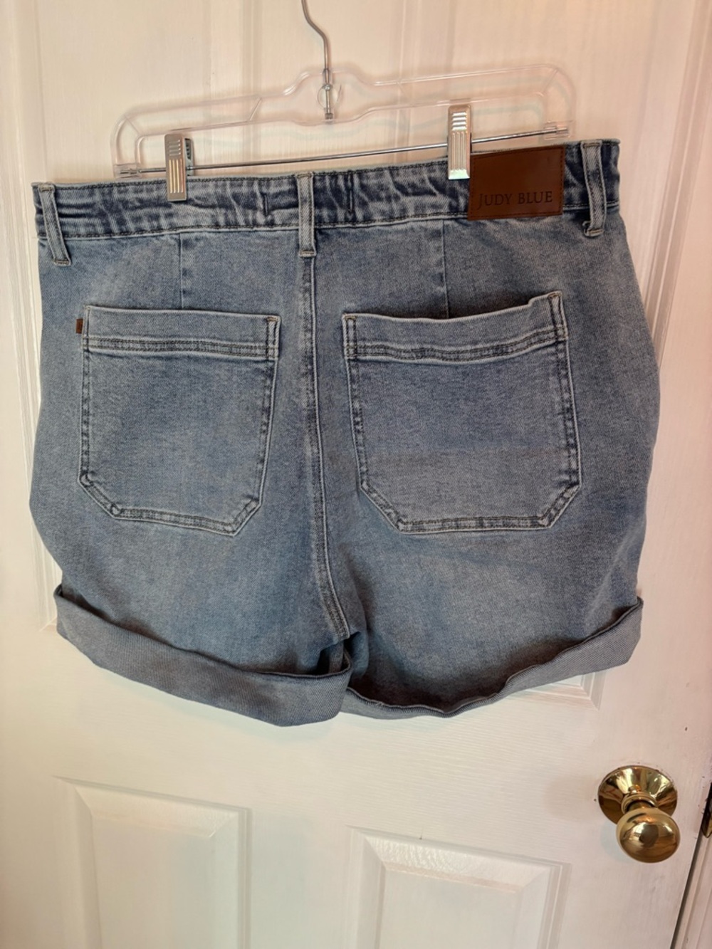 Judy Blue Light Blue Denim Jean Shorts with Drawstring - Picture 2 of 8